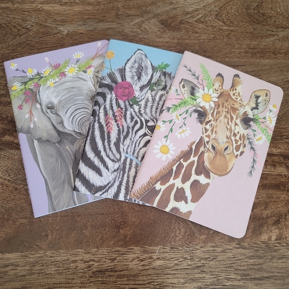 New OCS Flower Crown Savannah 3 Pack Lined Pages Notebook - Picture 1 of 7